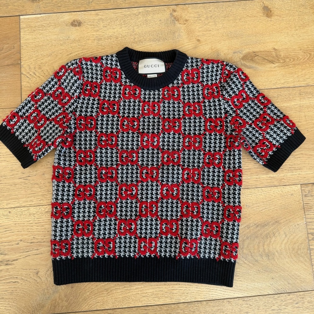Gucci Woman’s Jaquard Red and Black Sweater